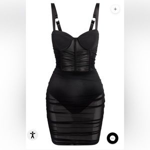 LEAU Miami Mesh Mini Dress- Medium Black